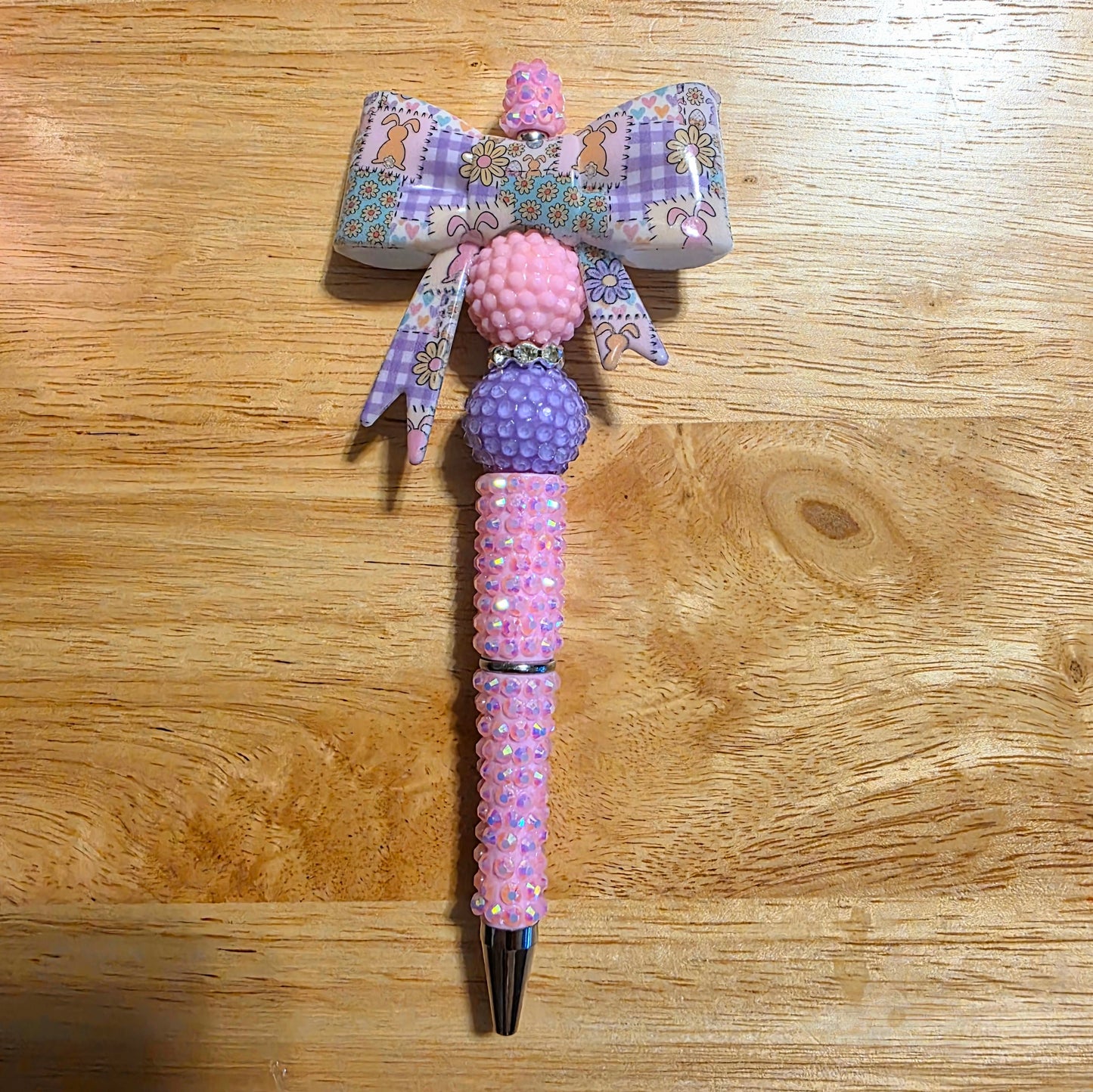 Easter Bow Rhinestone Pen-Pink