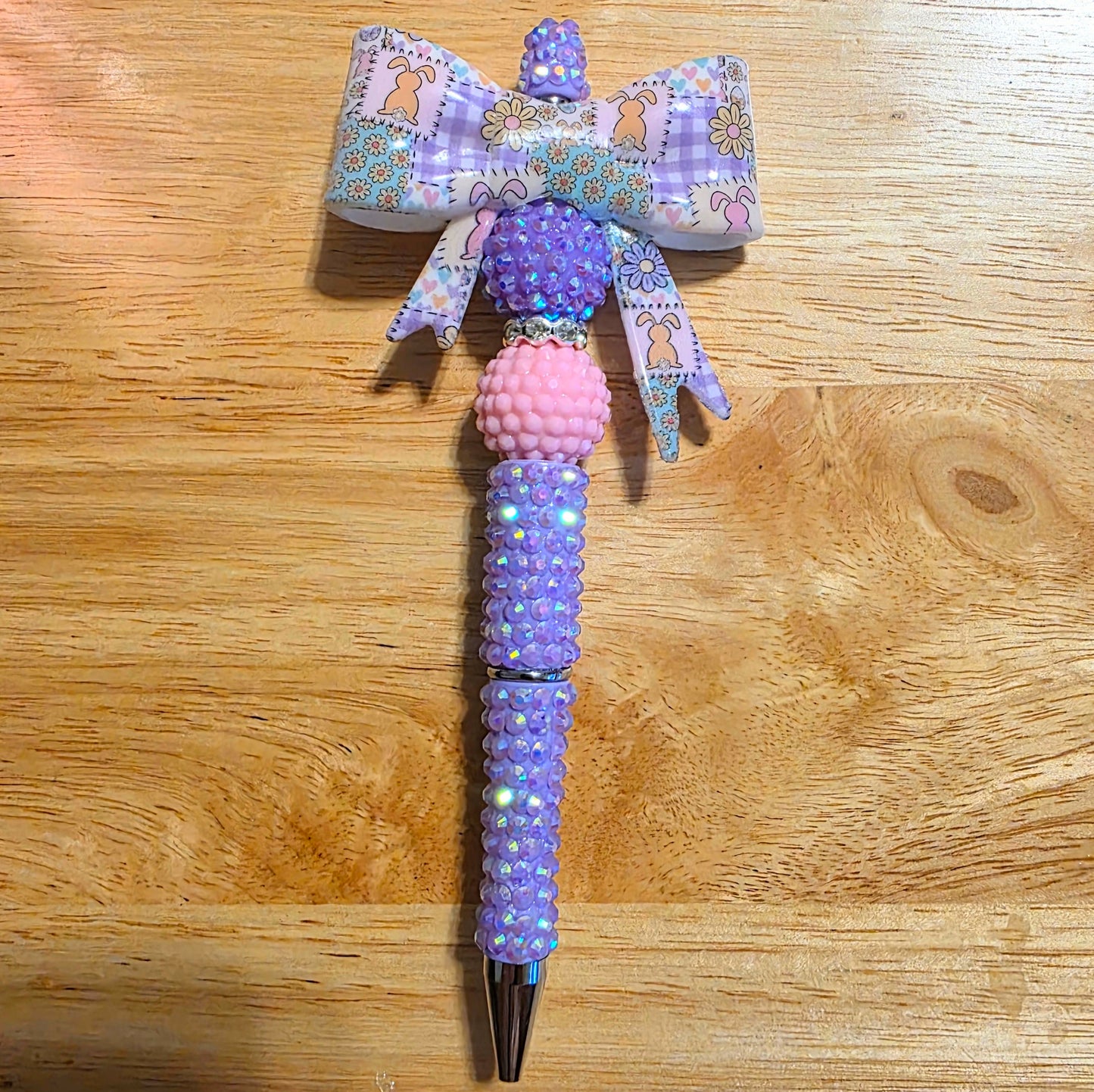 Easter Bow Rhinestone Pen-Purple